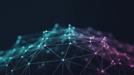 Abstract Network Structure Illuminated by Futuristic Neon Lights Abstract Background