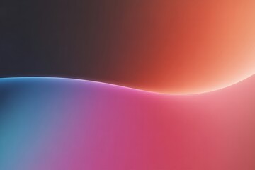Wall Mural - Abstract Gradient Background: Soft Pink, Blue, and Orange Hues, Smooth Wave Transition, Serene Mood.