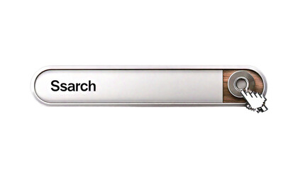 Ai generated image of search bar with a cursor clicking on it, isolated on transparent backg.png
