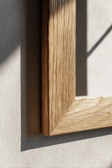 Wall Mural - Minimalist wooden frame detail with natural shadow play for modern interior decor inspiration