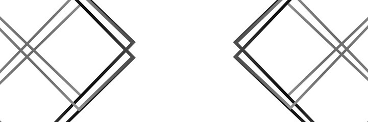 Abstract diamond geometric line shapes in black outline on transparent background for modern vector design