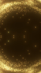 Wall Mural - abstract glowing particles in a warm golden spiral, creating a mesmerizing circular pattern in a gol