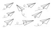 © Ashrafdubai - Paper airplanes navigate whimsical routes across the stark, transparent canvas with delicate dotted trails