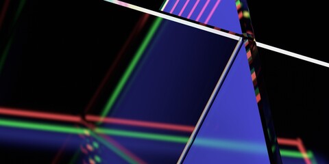 Wall Mural - abstract futuristic background, colorful sci-fi design, 3d render