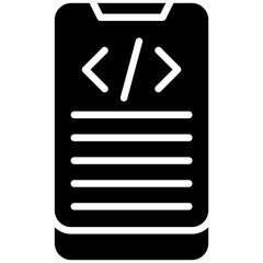 Wall Mural - Mobile Coding Icon