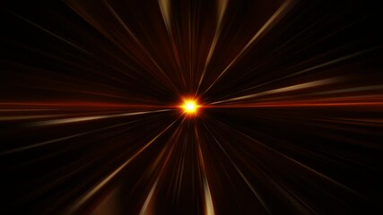 Wall Mural - center rotating star glow orange gold rays radial optical lens flares shine light animation art on b