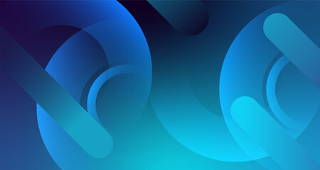 Wall Mural - gradient blue abstract background with geometric shapes