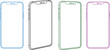 © Munir - Modern smartphone outlines in various pastel colors with blank screens for design
