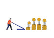 © Salah - Using a lever to amplify financial growth and investment returns demonstrating economic principles