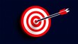 © pkproject - Closeup view of an arrow piercing the bull's-eye of a traditional archery target, symbolizing precision, focus, and the pursuit of goals.