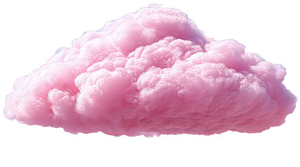 Wall Mural - Fluffy Pink Cloud Isolated on Transparent Background