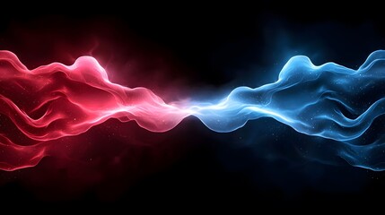 Wall Mural - the image presents a dynamic, abstract composition featuring swirling flows of red and blue energy, 