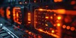© Jonathan - A close-up view of a network server panel with glowing orange lights- emphasizing the advanced data management and processing capabilities of modern computing systems