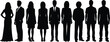 © Creative Crave - People, silhouettes, standing, diversity, clothing, fashion, style, posture, body, type, male, female, black, outline, vector, illustration, isolated, design, element, icon, set, graphic
