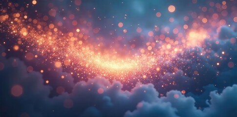 Wall Mural - A gentle breeze swirls ethereal particles, creating a luminous, celestial effect reminiscent of an angel's breath Perfect for fantasy, spirituality, and nature themes , mystical, power