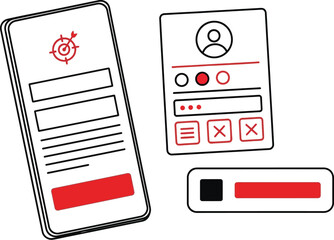 Digital interface elements for user experience design and app development