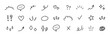 © Максим Зайков - Line icon hand cartoon vector sketch comic arrow drawn angry element. School line icon hand chalk bubble fun pencil effect speech kid design anime mark animation anger emoji sparkle flash emoticon art