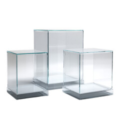 Clear plastic display cases, isolated [Transparent Background PNG].