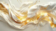 © MKDESI9N - abstract white and gold swirling background, Generative AI