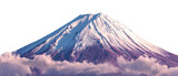 Majestic Mount Fuji Peak Rising Above Ethereal Clouds with Isolated Transparent Surroundings