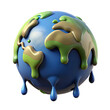 © vectyx2 - A melting planet earth illustration symbolizing climate change and environmental crisis isolated on transparent background