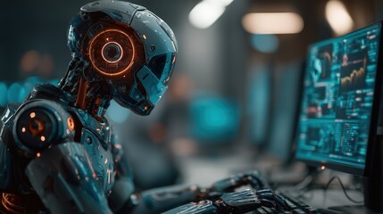 Robotic AI Operator in Modern Tech Environment