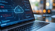 © Prosenjit - Cloud Computing Diagram on Laptop Screen: A modern laptop displays an intricate cloud computing diagram, symbolizing data connectivity and digital innovation.