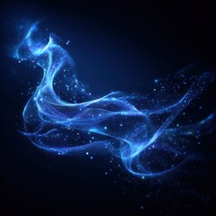 Wall Mural - Abstract blue energy wisps for dynamic digital design