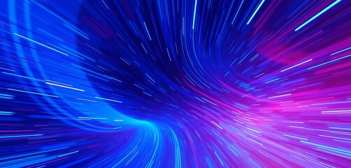 Wall Mural - Abstract blue streaks, fast vertical motion, anime aesthetic,  effect,  light