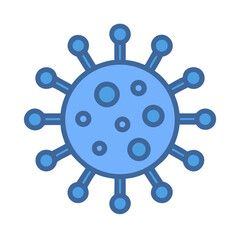 Wall Mural - Blue virus or bacterium cell illustration on black background