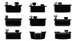 © MosaAmena - various styles of reception desks illustrated in black and white