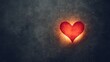 © Yuka - affection. A glowing red heart shape floats against a dark textured background with warm edges and soft lighting. wellbeing guides.