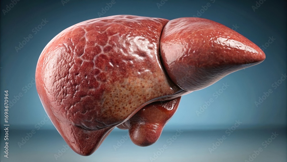 Realistic 3d human liver model with detailed surface texture and ...