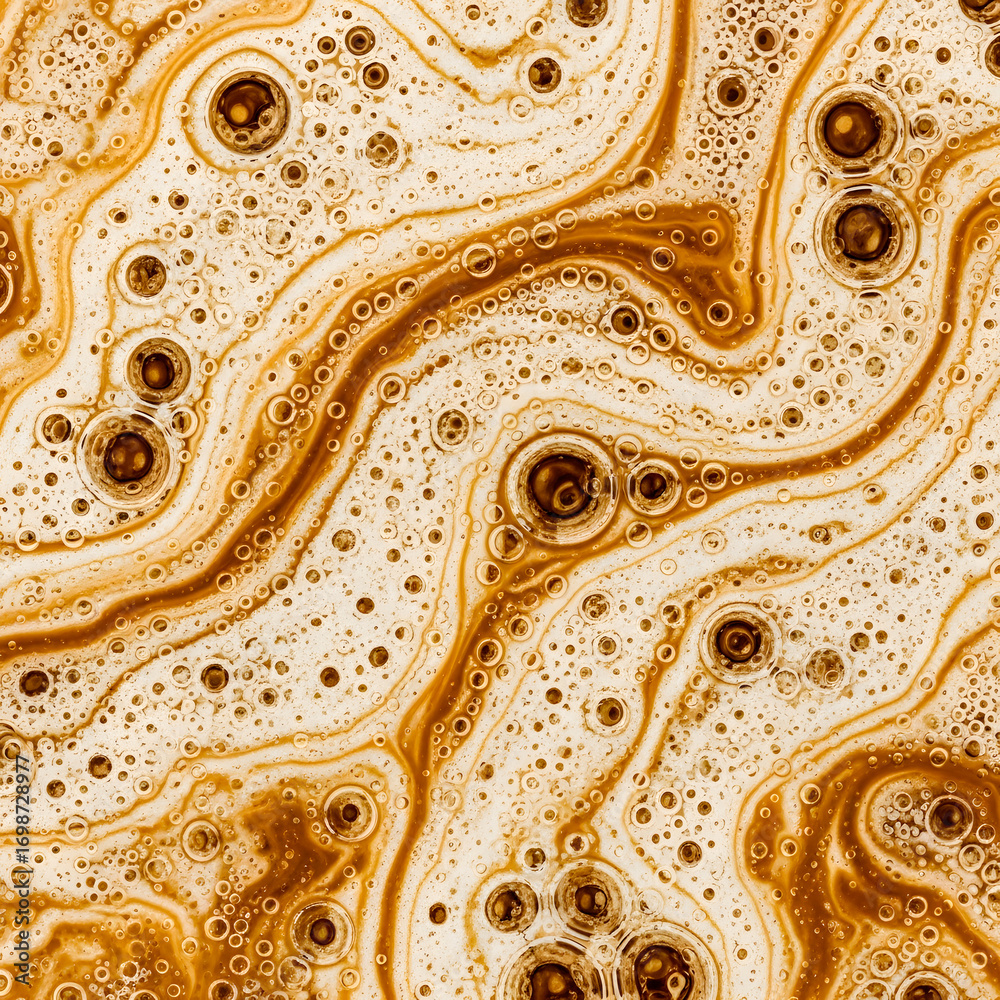 Abstract and artistic beer foam background reminiscent of barley brewing.