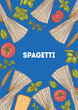 © DiViArts - Traditional Italian pasta. Spaghetti frame. Italian food. Staple food. Hand drawn vector illustration. Background for packaging, menu. Top view. Not AI