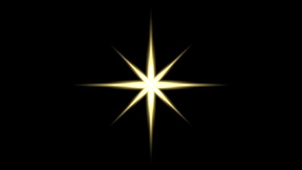 Wall Mural - Shining warm light, Twinkle stars light on black screen background. Stars blinking like flash rays, beautiful realistic star