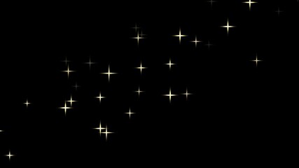 Wall Mural - Looped stars twinkling on a black background. light flare effect for party or holiday. A shining festive line of stars adds sparkle and brightness.
