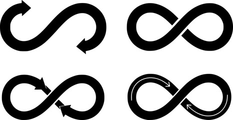 Devops infinity loop vector: continuous integration and delivery symbol for software development vector silhouette illustration isolated on white background 