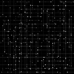 The vector illustration creates a sense of a global network connecting information nodes and symbolizes technological interaction, data exchange.