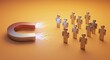 © Olga Ко - RH - Aimant employés les talents comme concept de recrutement, stratégie des ressources humaines et acquisition d’employs.