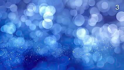 Abstract bokeh background of varying shades of blue.  Circular, out-of-focus lights create a dreamy, festive atmosphere.  Soft, diffused light