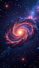 Wall Mural - Vast cosmic expanse, swirling nebulae and distant galaxies shine brilliantly against a deep black backdrop, majestic, background, artwork