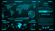 © hiten666 - Futuristic head up display (HUD) with global data, loading bar, and numeric keypad for advanced technology.