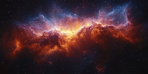 Wall Mural - Vibrant cosmic nebula displays stunning colors and intricate structures in deep space