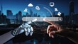 © shahabudin - Human and AI hands interact with search bar, symbolizing the future of technology and collaboration