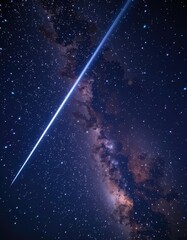 Wall Mural - Streaks of light illuminate a dark, star-studded night sky as a meteor shower paints the heavens with ephemeral brilliance, galaxy, galactic