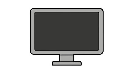 Isolated computer monitor illustration on a plain white background with clarity.