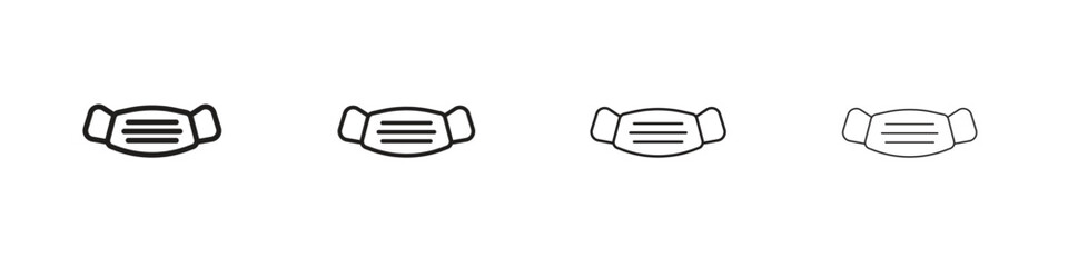 Surgical mask icon line design. thin line vector icon set.