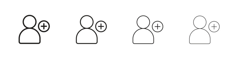 New account icon line design. thin line vector icon set.