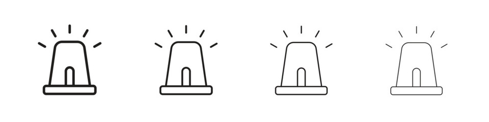 Ambulance siren icon line design. thin line vector icon set.